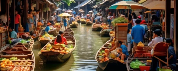 @marches flottants Thaïlande