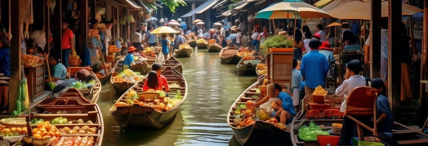 @marches flottants Thaïlande